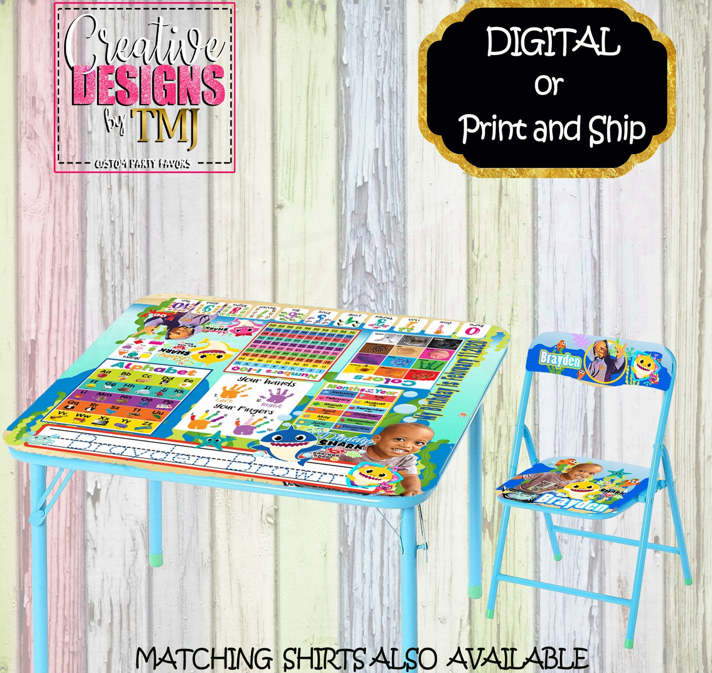 CUSTOM LEARNING TABLE and Chair Set Custom Learning Table Learning table Kids Learning Table Learning Activity Table Theme Learning Table