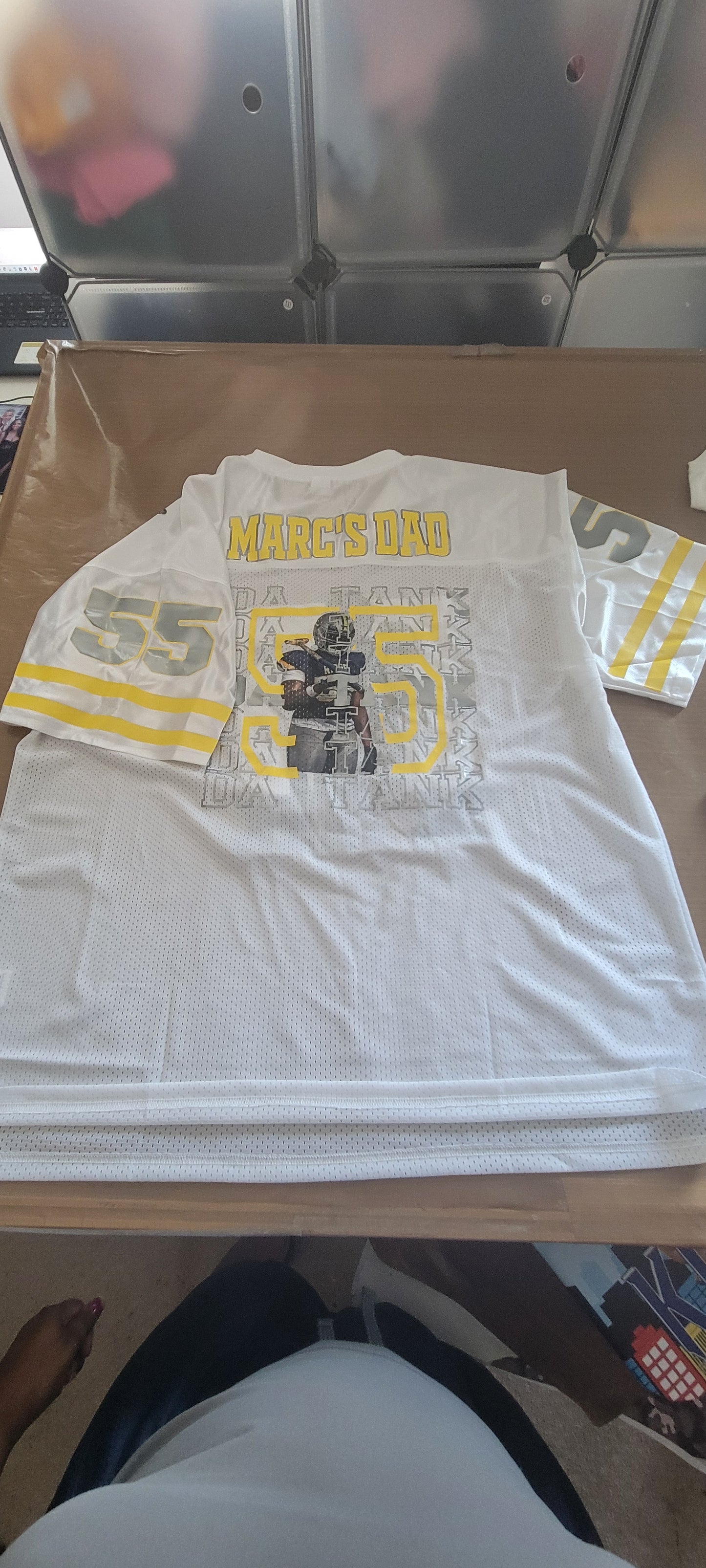 Custom Football Jersey — Vinyl Personalized Team Name + Number