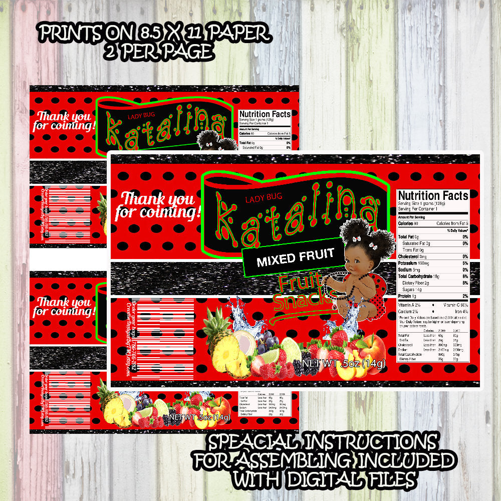 Lady Bug Fruit Snack Favors Ladybug Fruit packs Ladybug Candy Candy Favors Lady Bug Custom Ladybug Favor Bags