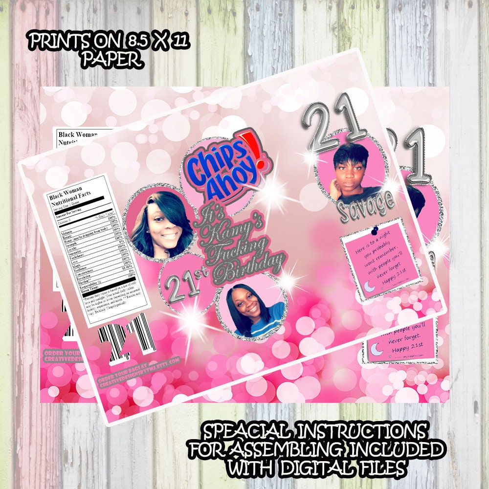 21st Birthday Chip Bag Savage Girl Bag Custom Chipbag Pink Chipbag Pretty Bags Cute Bags