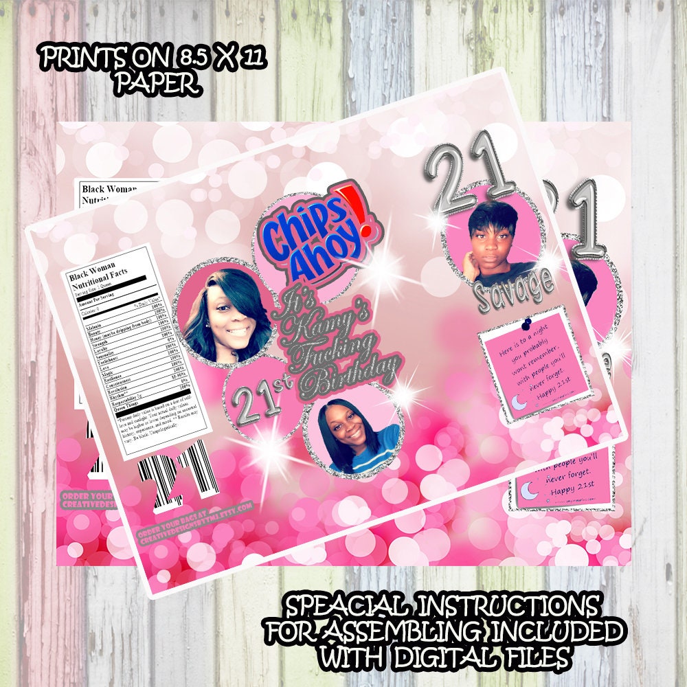 21st Birthday Chip Bag  Savage Girl Bag Custom Chipbag Pink Chipbag Pretty Bags Cute Bags