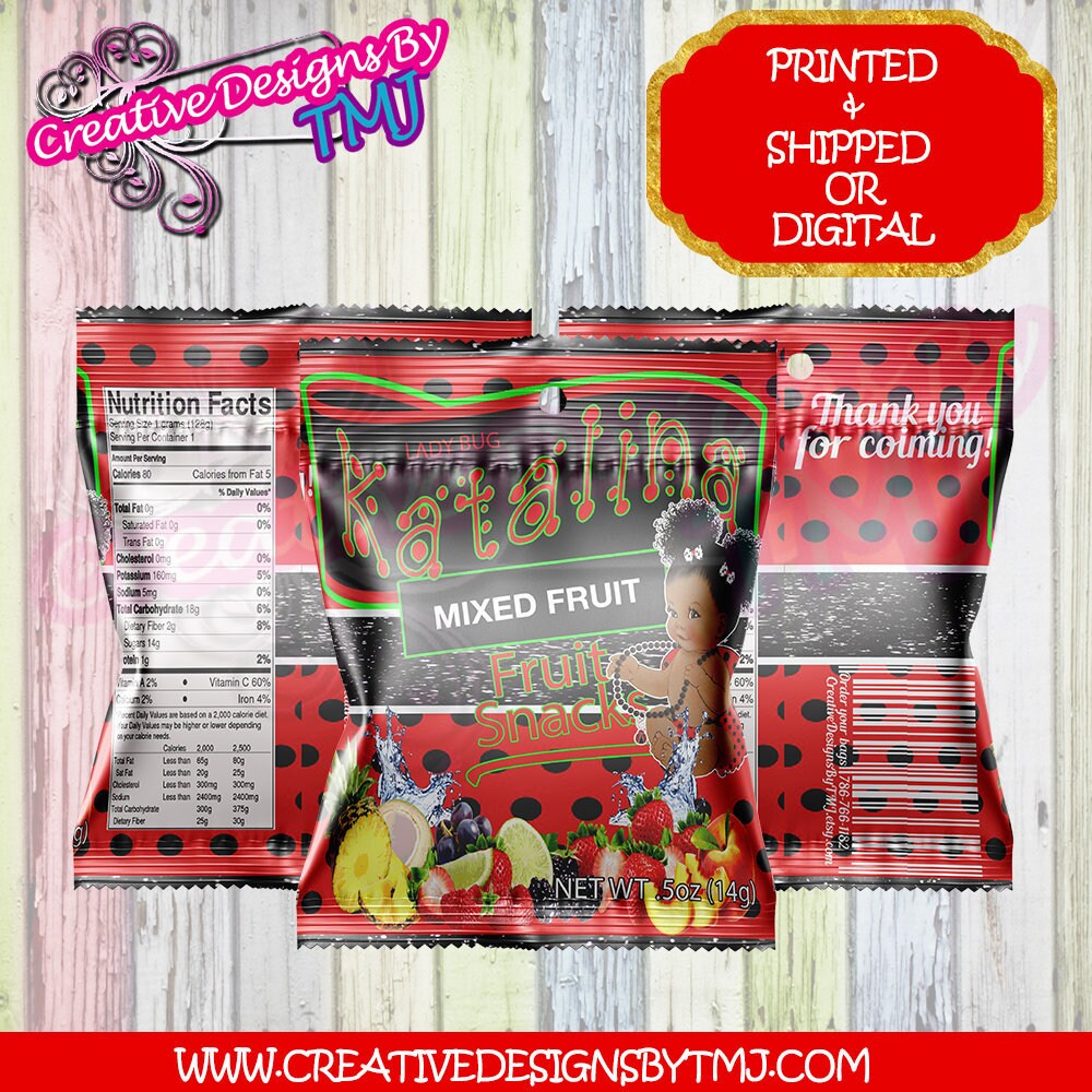 Lady Bug Fruit Snack Favors Ladybug Fruit packs Ladybug Candy Candy Favors Lady Bug Custom Ladybug Favor Bags