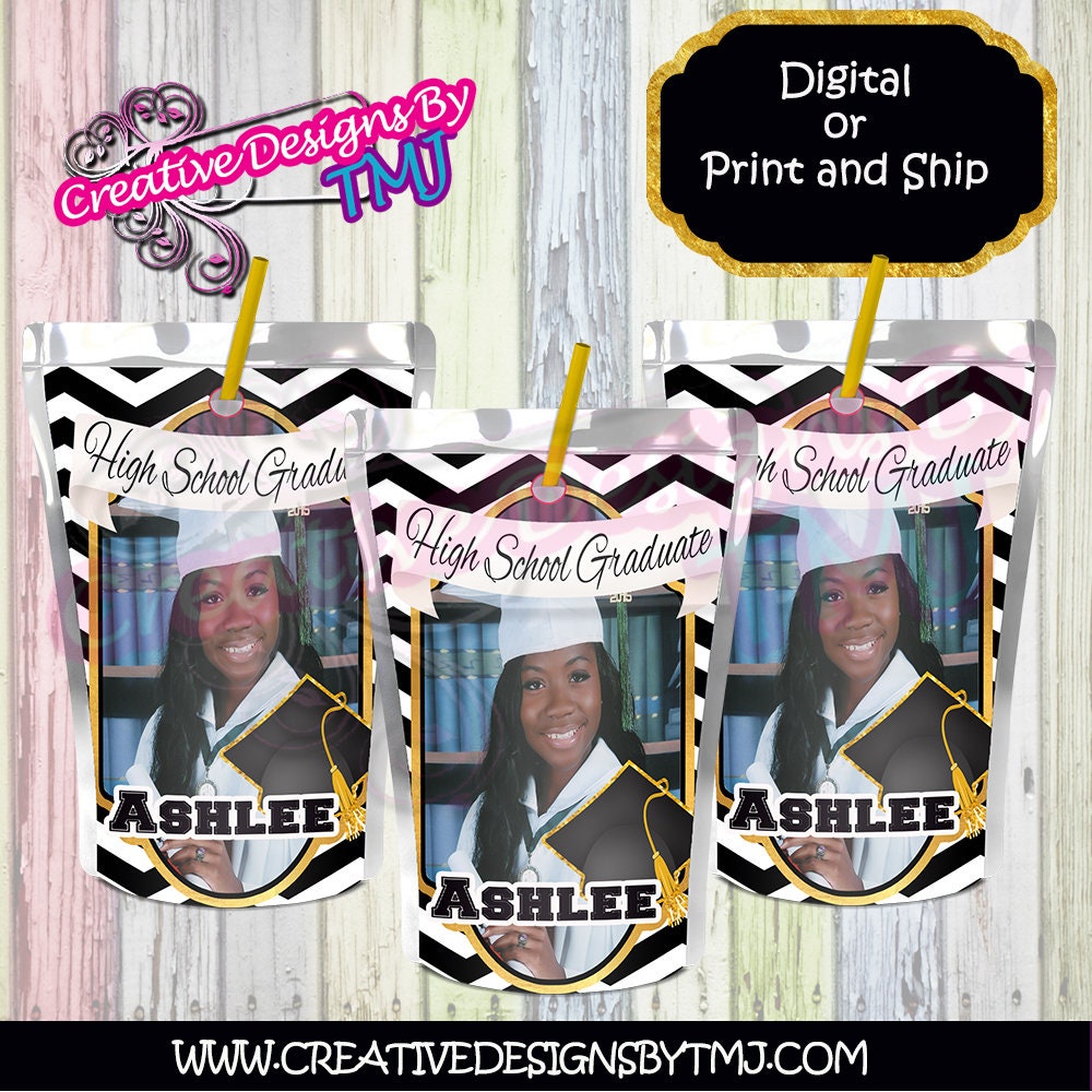 GRADUATION Chip Bag Trunk Party Bags Grad Chipbags Custom Chip bag Black and Gold Bags Cute Grad Bags College Chip Bag University Chip Bag