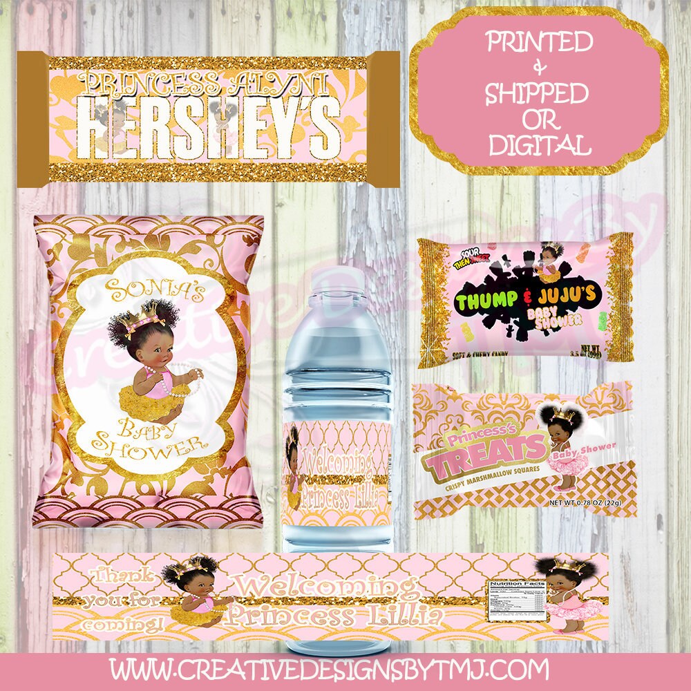 TUTU BABY SHOWER Tutu Favors Princess Chipbag Tutu Digital Tutu Water Bottle label Digital Custom Chip Ethnic Baby Chipbag Black girl bag