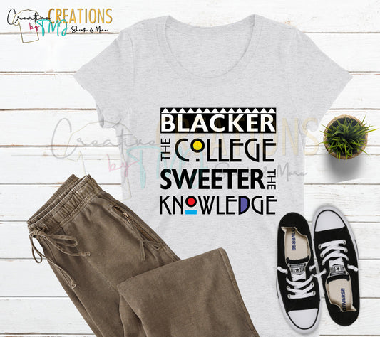 The Blacker The College The Sweeter The Knowledge Shirt Historically Black College Shirt HBCU T-Shirt Historically Black College University