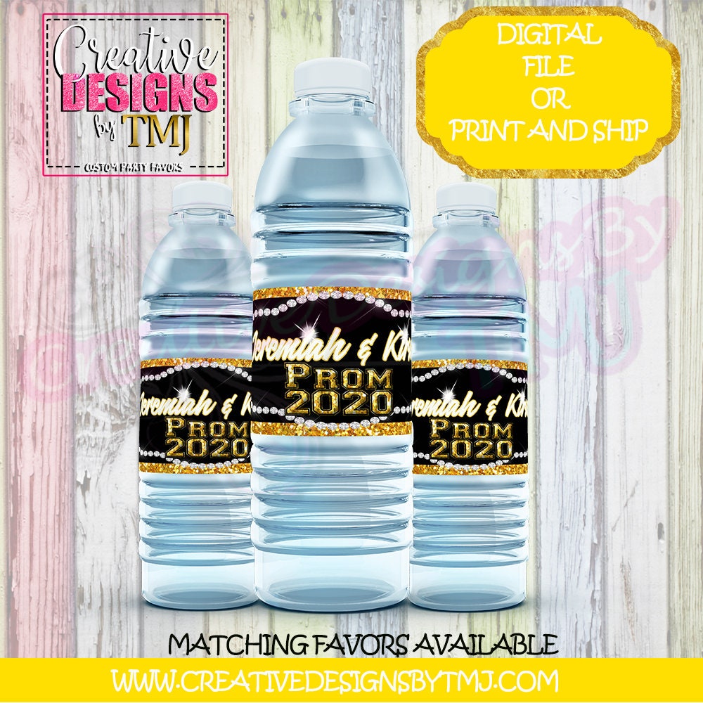 PROM SENDOFF Favors Prom Capri Sun Prom Party Favors Wedding Favor Diamond Chip Bag Favor Water Bottle Labels Juice Fruit Snacks Candy Bar