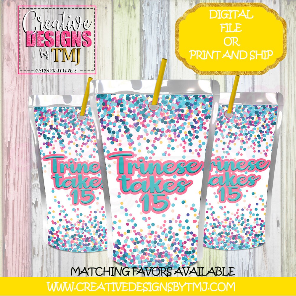CONFETTI LET'S PARTY Party Favors Let's Party Stack Chips Let's Party Favors Birthday Favors Confetti Let's Party Juice Donuts Stack Chips