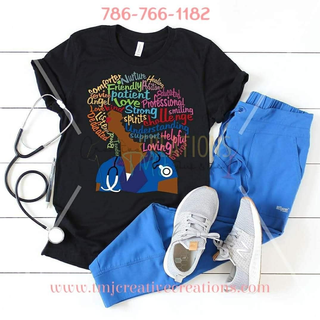 AFRO NURSE T-SHIRT Afro Nurse Shirt Afro Word Nurse T-Shirt Nurse T-Shirt Life Saver Shirt Scrub Wearing Nurse Shirt Nurse Love Shirts Cute