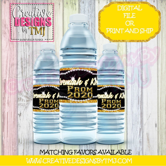 PROM SENDOFF Favors Prom Water Bottle Labels Prom Party Favors Wedding Favor Prom Chip Bag Favor Water Bottle Labels Juice Fruit Snacks