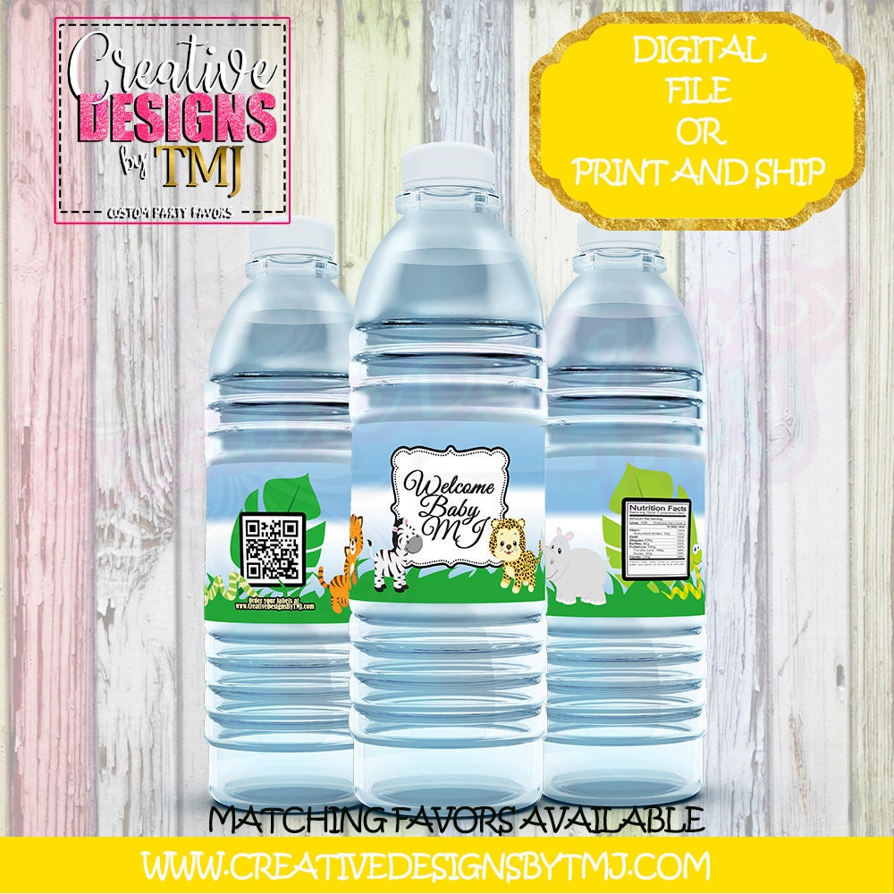 SAFARI BABY SHOWER Favors Safari Party Water Bottle Labels Safari Water Bottles Safari Candy Bars Safari Party Favors Jungle Party
