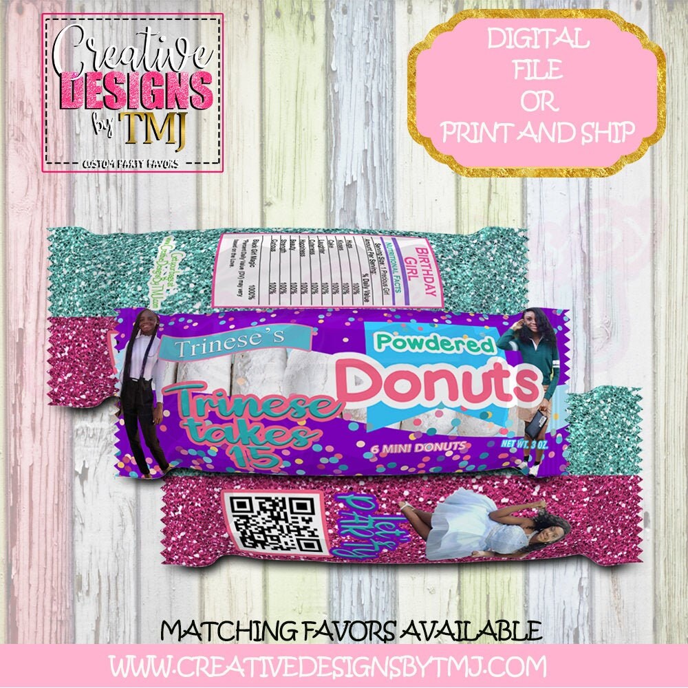 CONFETTI LET'S PARTY Party Favors Let's Party Mini Donuts Let's Party Favors Birthday Favors Confetti Let's Party Juice Donuts Stack Chips