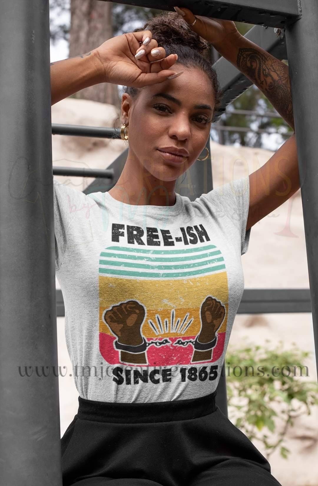 FREEISH 1865 JUNETEENTH T-Shirts Juneteenth T-Shirt 1865 Black Lives Matter T-shirt Black Pride Shirt. I can't breathe Save our sons Bla