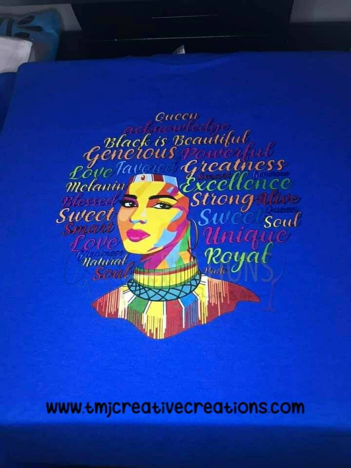 AFRO WORD QUEEN T-Shirt Afro Queen T-Shirt Afro Woman T-Shirt Woman T-Shirt Lady Shirt Afro Word Diva Shirt Black Girl Magic Afro Girl