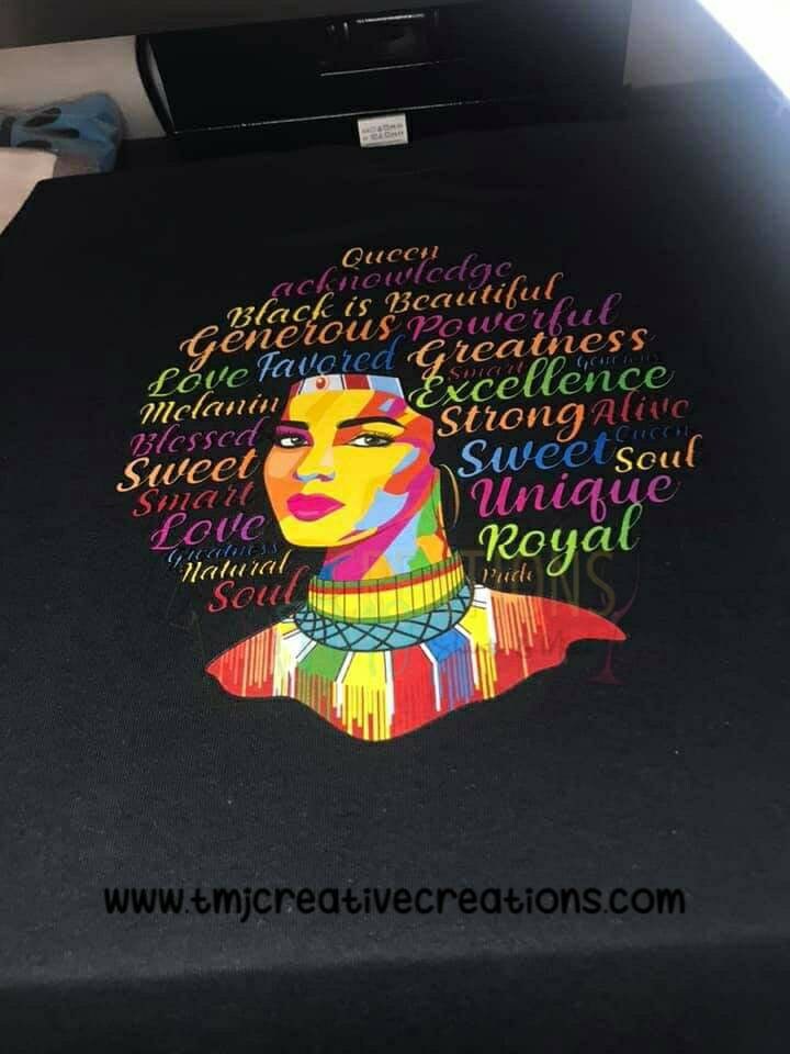AFRO WORD QUEEN T-Shirt Afro Queen T-Shirt Afro Woman T-Shirt Woman T-Shirt Lady Shirt Afro Word Diva Shirt Black Girl Magic Afro Girl
