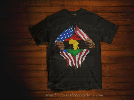 AFRICAN AMERICAN T-Shirt African American FLAG-Shirt Black Man T-Shirt  Black Woman Shirt Black Magic Black Woman Shirt Blm Shirt flag shirt