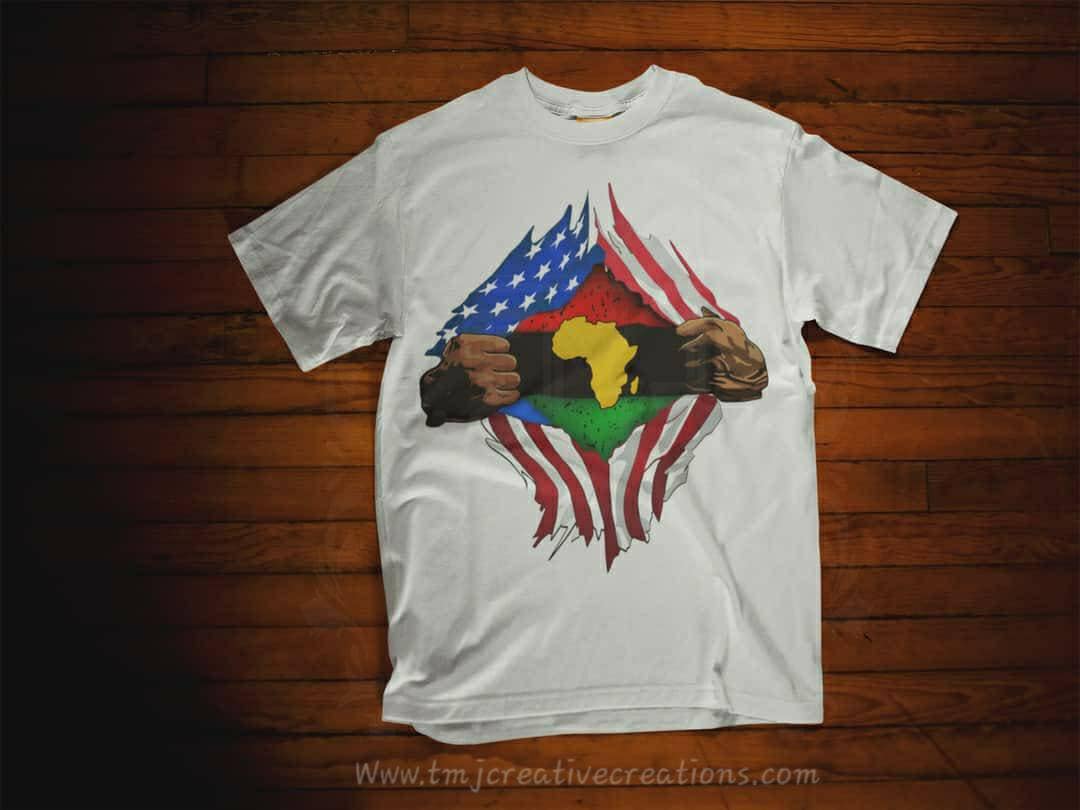AFRICAN AMERICAN T-Shirt African American FLAG-Shirt Black Man T-Shirt  Black Woman Shirt Black Magic Black Woman Shirt Blm Shirt flag shirt