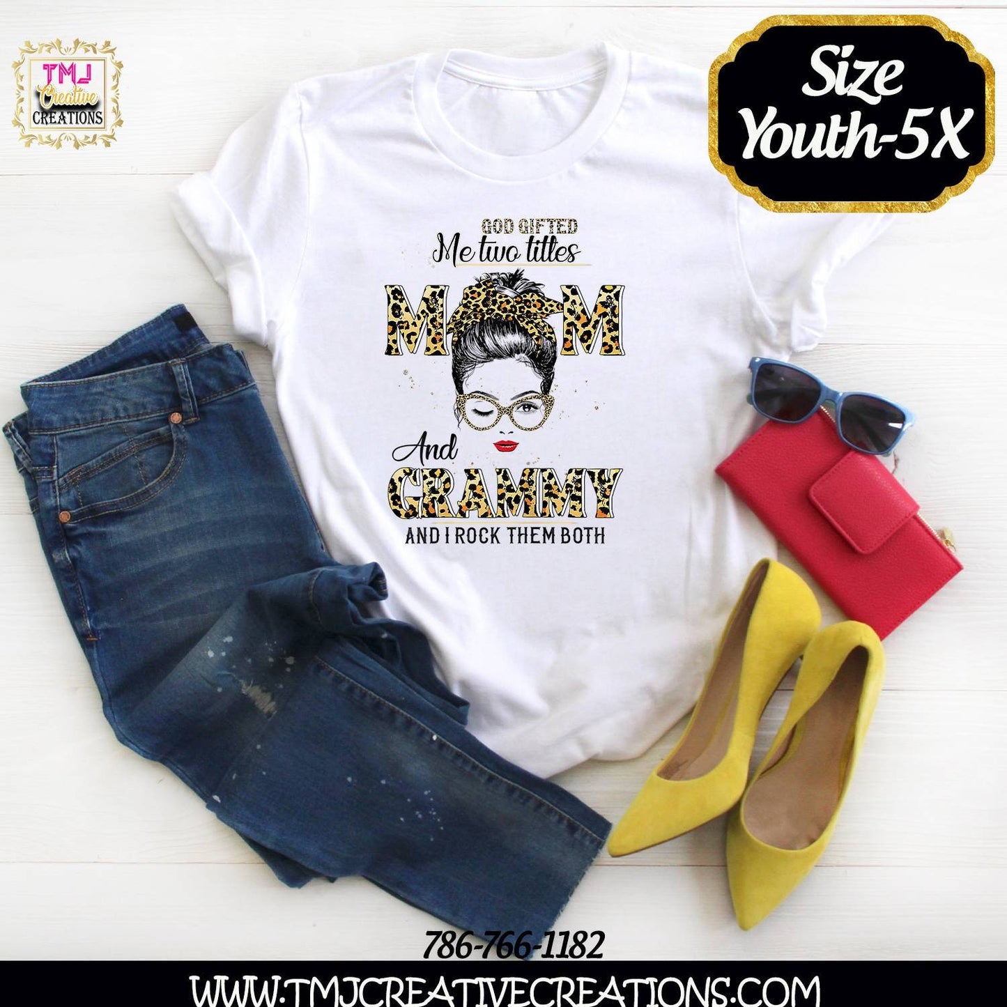 God GIFTED Me Two Tittles MOM and GRAMMY Shirt Mother's Day Title TShirts Mom Shirt Grammy Shirts Grandma Shirt Mama Shirts Nana Shirts