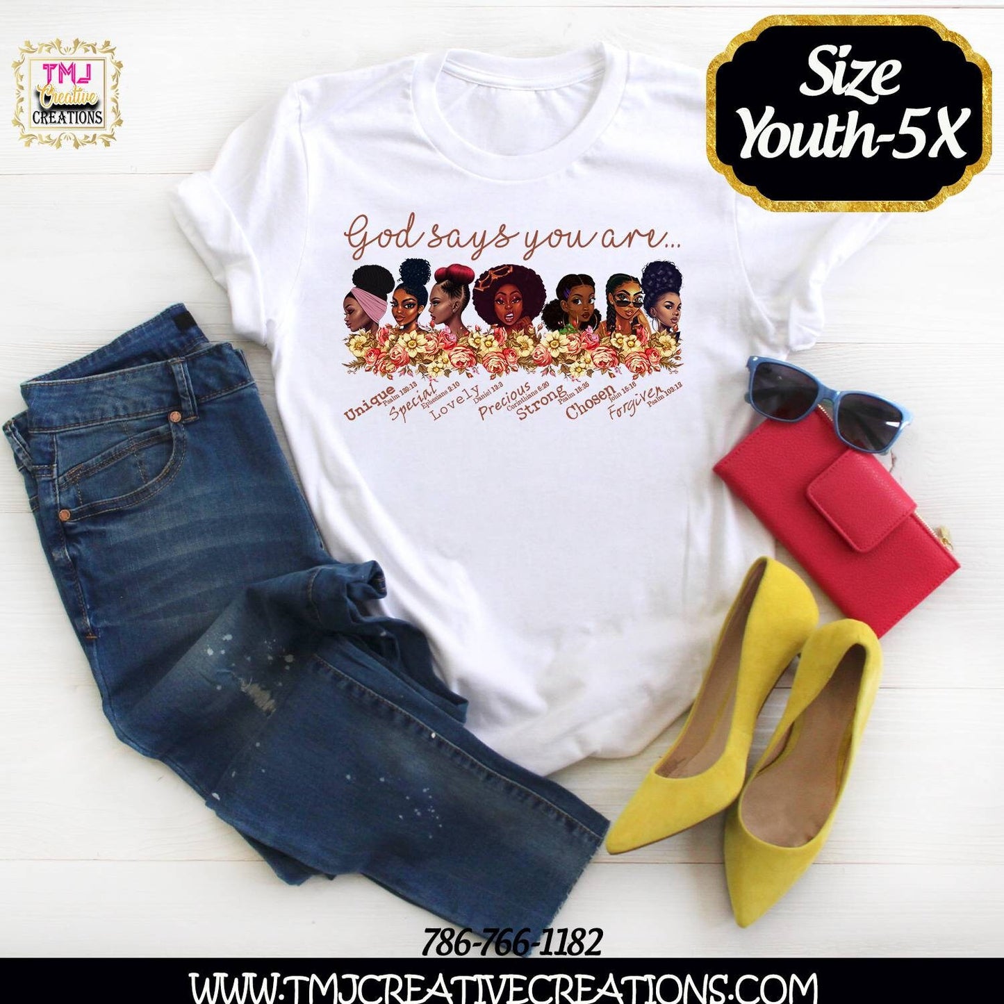 GOD SAYS YOU Are Unique Special Lovely Precious Strong Chosen and Forgiven Shirt God Says TShirts God Says Shirt Mother's Day Gift Ideas