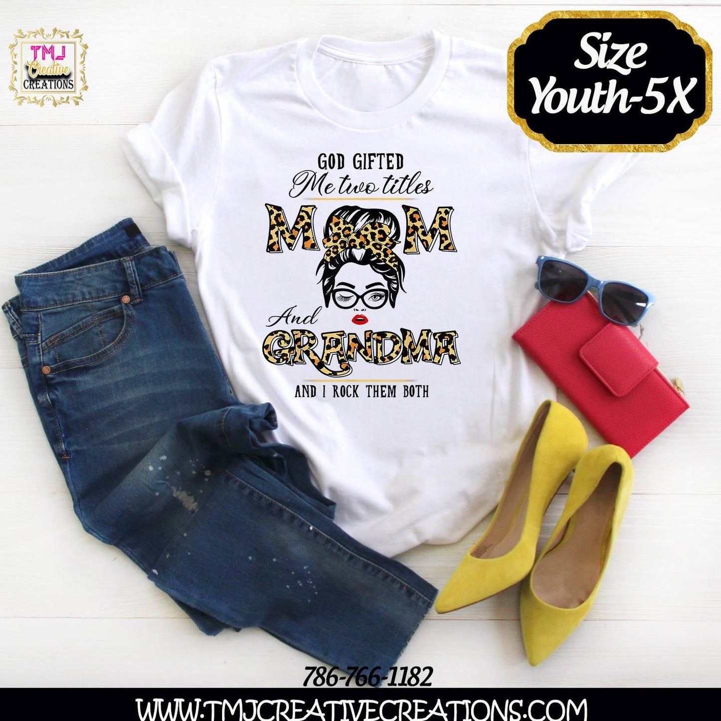 God GIFTED Me Two Tittles MOM and GRANDMA Shirt Mother's Day Title TShirts Mom Shirt Parent Shirts Grandma Shirt Mama Shirts Nana Shirts
