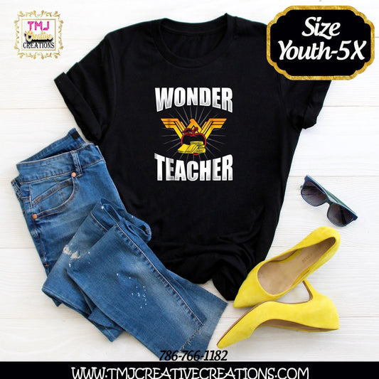 WONDER TEACHER Shirt Wonder Teacher TShirt Wonder Teacher Hoodie Teacher Shirts Teacher Gift Ideas Back to School Shirts Shits for Teachers