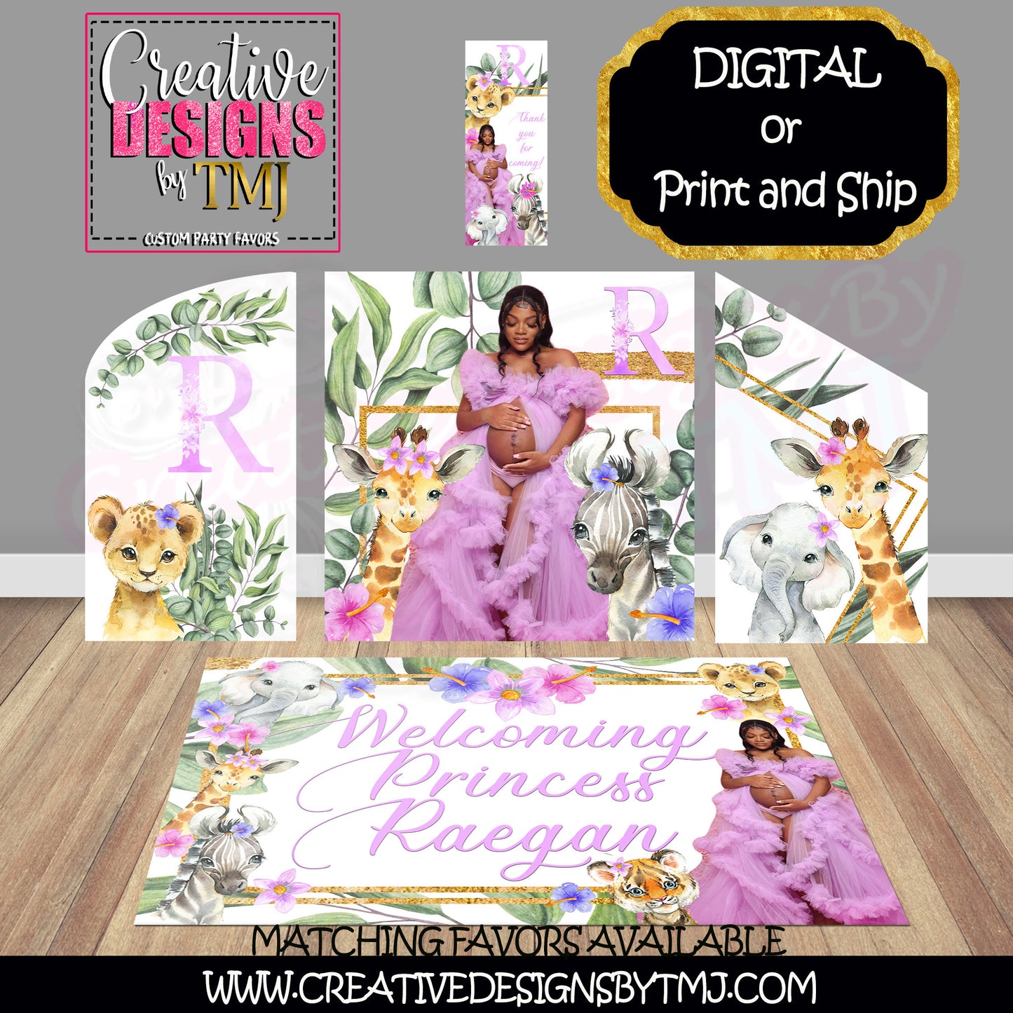 SAFARI BABY SHOWER Banner Safari Baby Shower Floor Decal Baby Safari Backdrop Baby Shower Floor Sticker Baby Safari Party Safari Favor