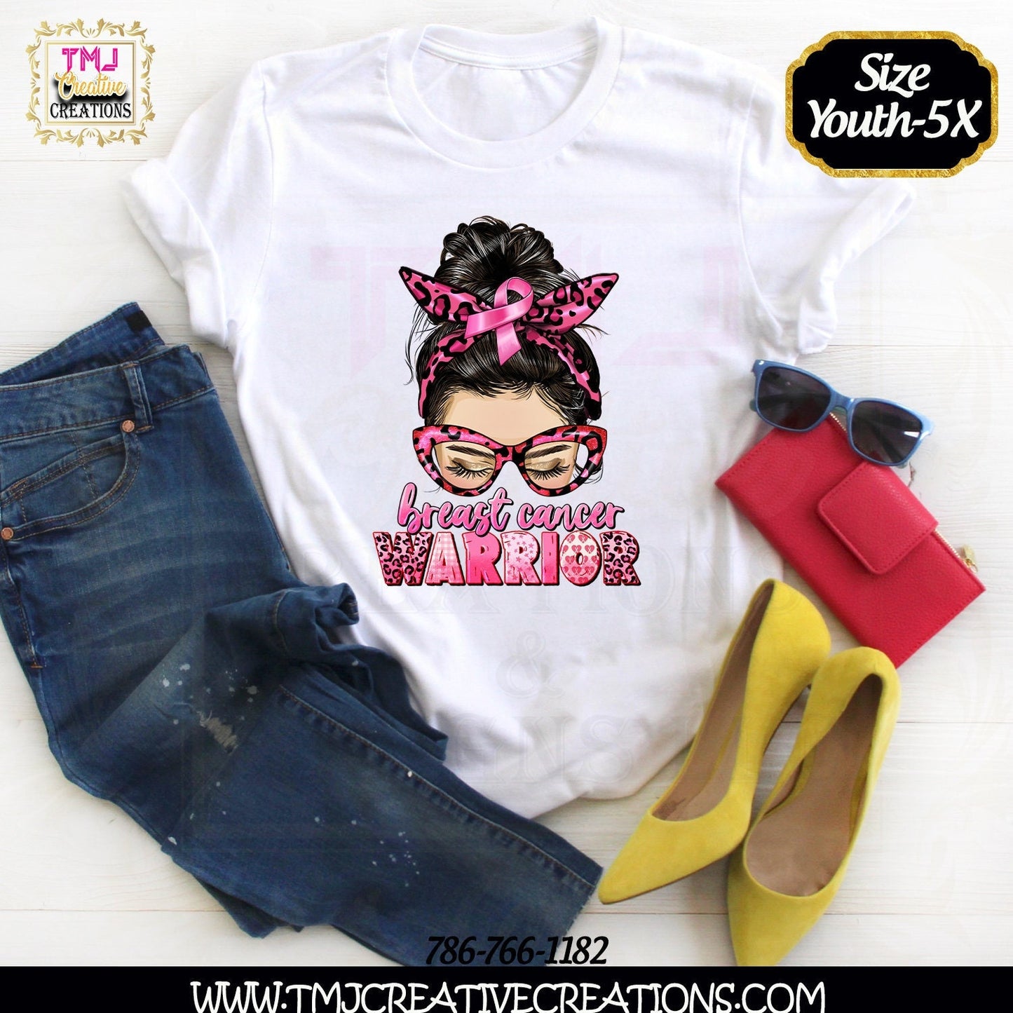 BREAST CANCER WARRIOR Messy Bun T-Shirt Cancer T-Shirt Pink Messy Bun Shirt Breast Cancer Shirt Breast Cancer Shirt Cancer Messy Bun