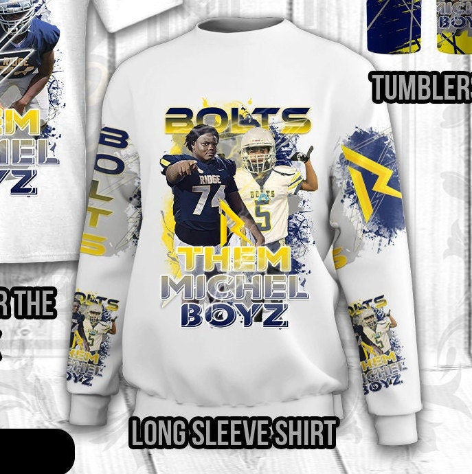 CUSTOM SPORTS BUNDLE Custom Sports Shirt and Tumbler Bundle Custom Football Allover Shirt Football Shirt Bundle Football Long Sleeve Shirt