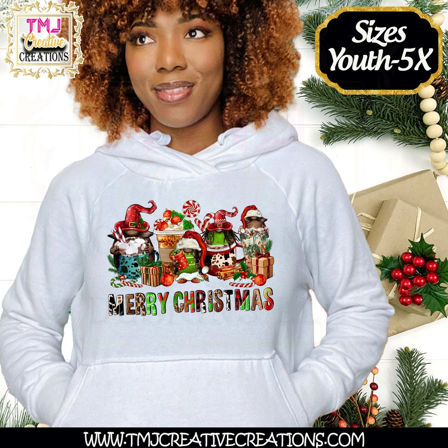 African American Christmas gnome T-Shirt Christmas T-Shirts Holiday T-Shirt Holiday Shirt African American Christmas Shirt