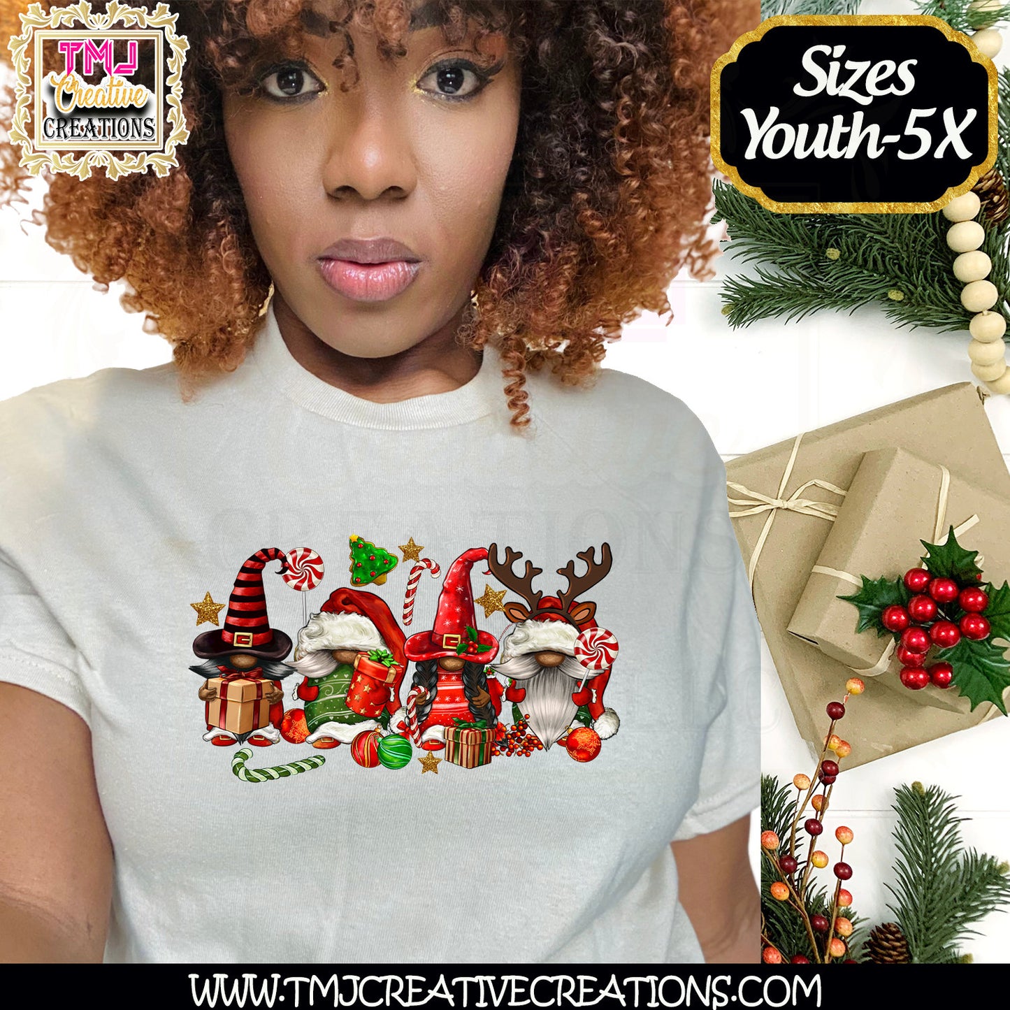 African American Gnome T-Shirt Christmas T-Shirts Holiday Gmome TShirt Holiday Shirt African American Christmas Shirt Christmas Gnomes Shirt