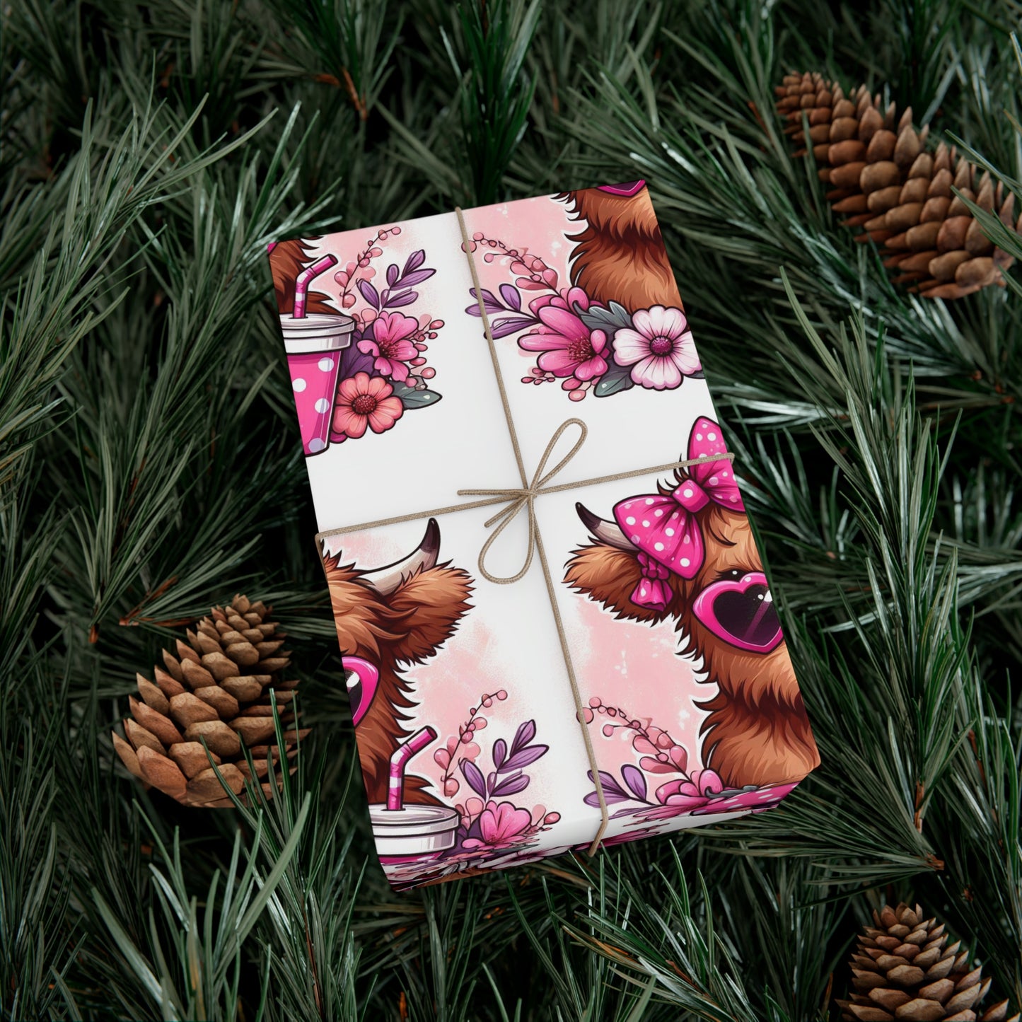 Christmas Cow Gift Wrap Papers, Holiday Wrapping Sheets, Festive Gift Packaging, Farm Animal Wrapping Paper, Cute Cow Print Gift Wrap