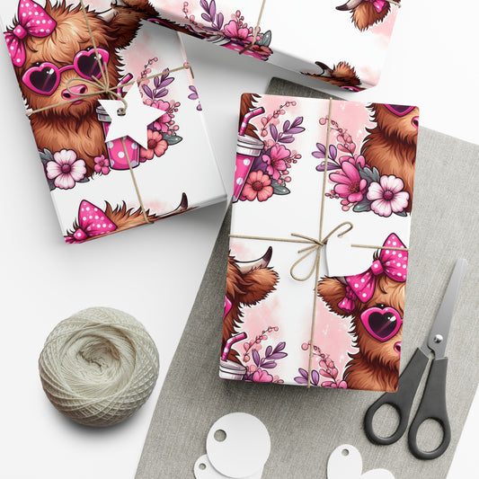 Christmas Cow Gift Wrap Papers, Holiday Wrapping Sheets, Festive Gift Packaging, Farm Animal Wrapping Paper, Cute Cow Print Gift Wrap