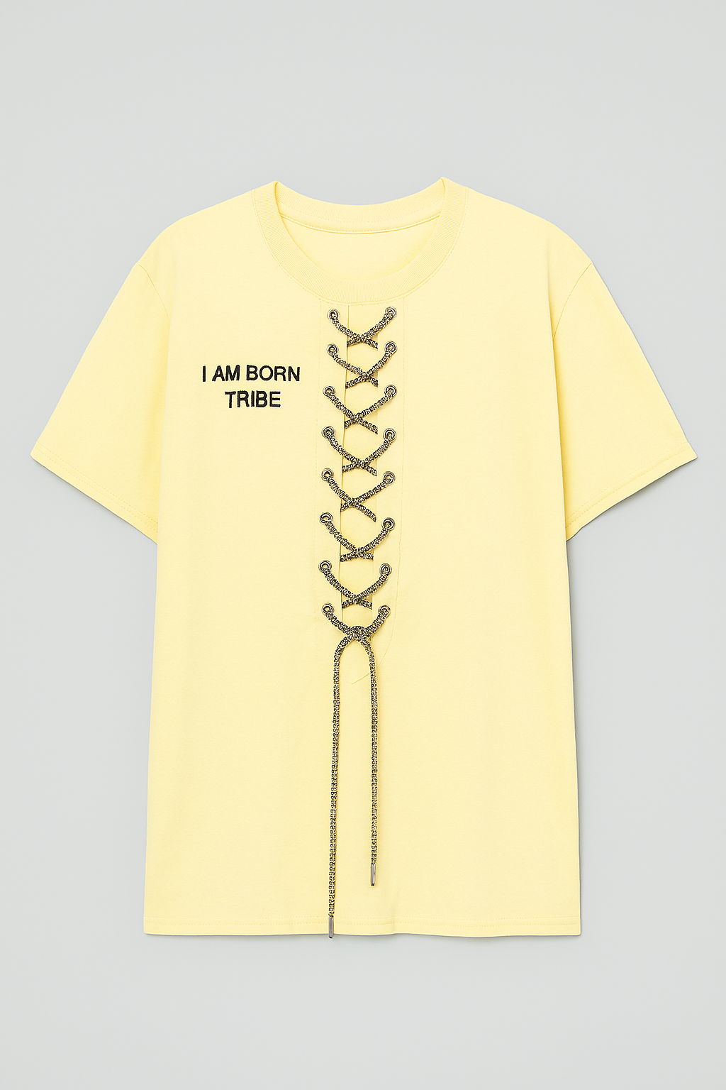 Glitter Shoe Lace Neck Line