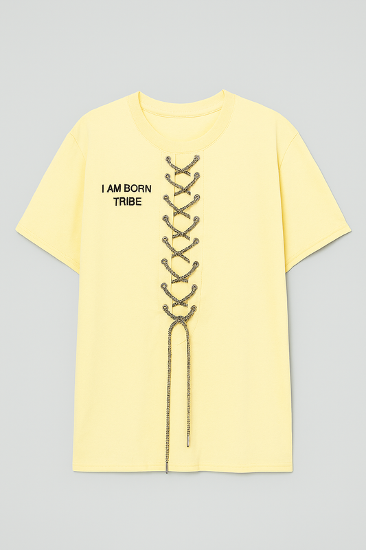 Glitter Shoe Lace Neck Line