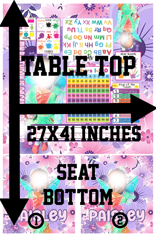 LEARNING TABLE and CHAIR PRINTS AND DESIGN ONLY NO TABLE WILL BE SHIPPED