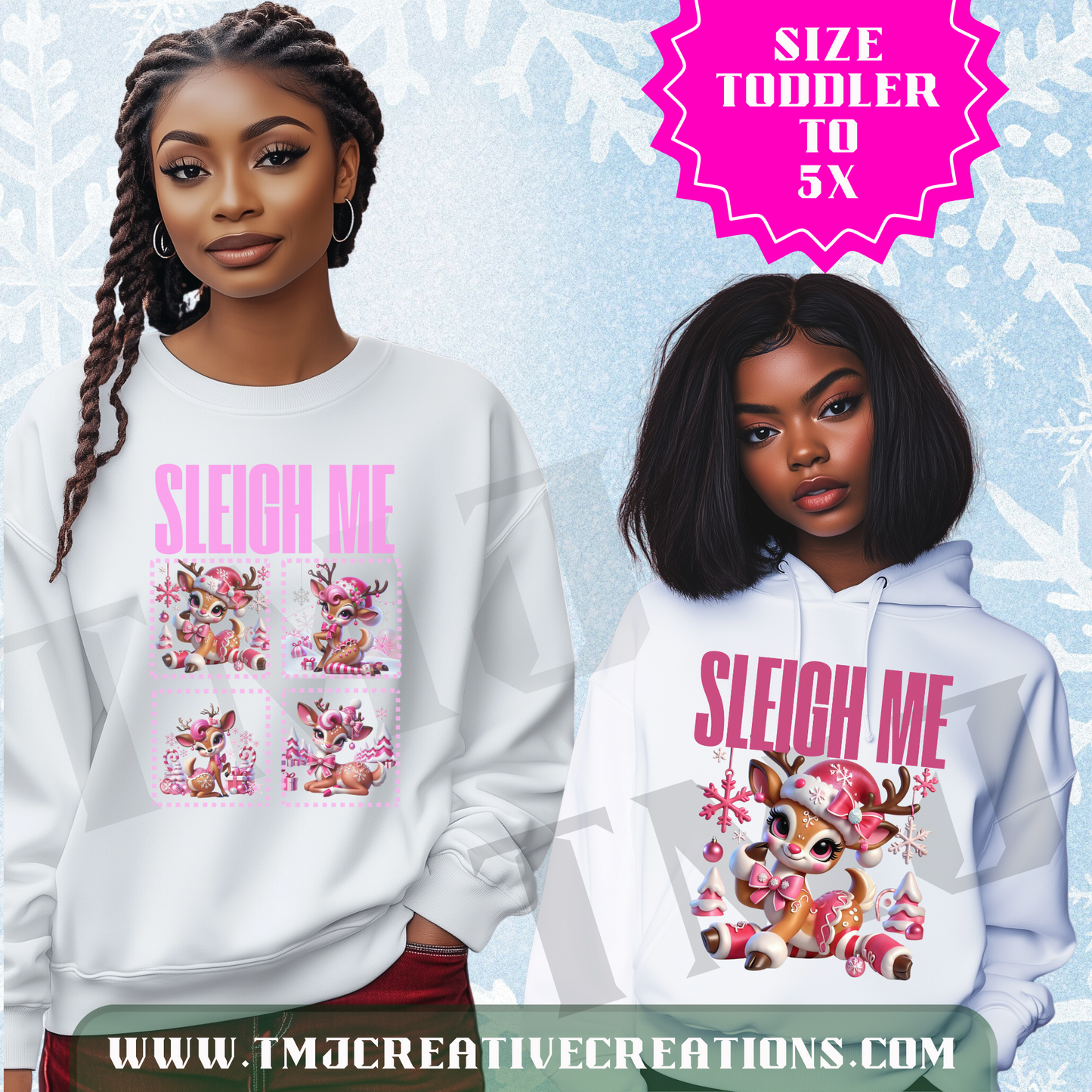 SLEIGH ME Christmas Sweatshirt, Hoodie or Shirt Naughty Reindeer Hoodie Reindeer Sweatshirt Sleigh Me Hoodie Sleigh Reindeer Sweater