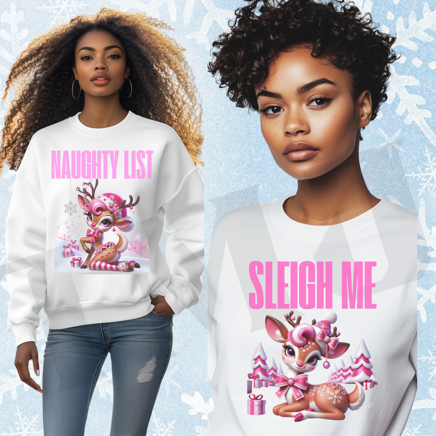 SLEIGH ME Christmas Sweatshirt, Hoodie or Shirt Naughty Reindeer Hoodie Reindeer Sweatshirt Sleigh Me Hoodie Sleigh Reindeer Sweater