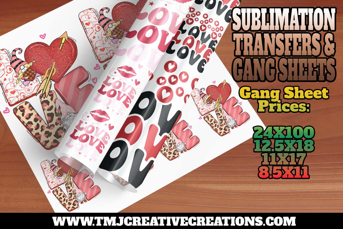 Custom Sublimation Gang Sheet, Sublimation transfers Ready for Press, Sublimation Transfers, High Quality, Ready for Press, Sub Print 24X100