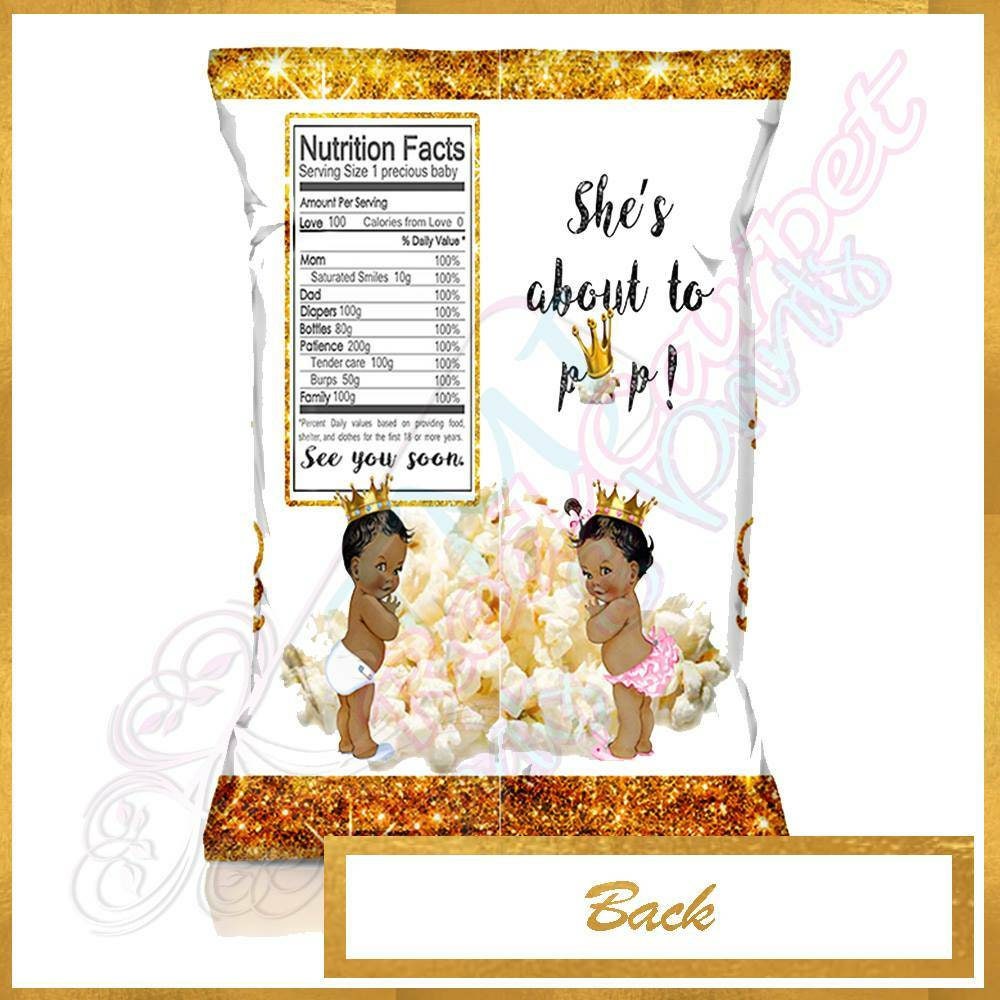 Gender Reveal Chip Bag Royal Save the Date Royal Baby Shower Wedding  Popcorn Bag Boy Girl Prince Princess Royal Party Favors Royal Favors