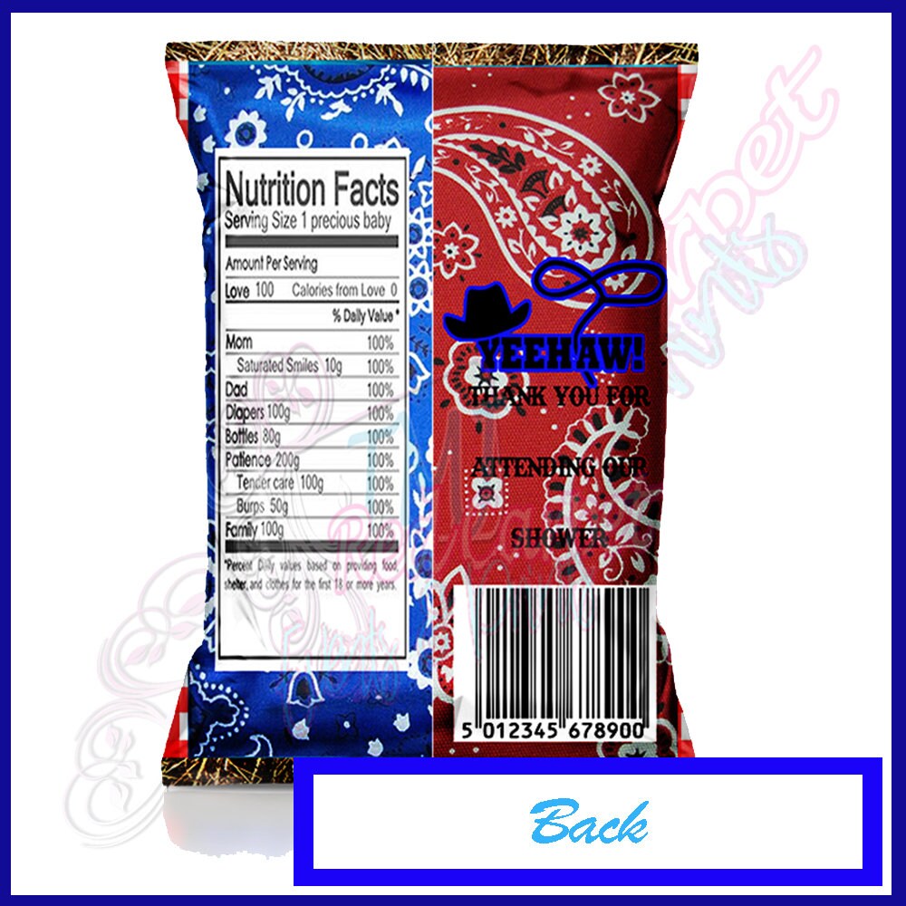 Western Favors WESTERN Party Western Bags Western Invitation Western Digital Western Chip Bag Filter Digital Customized Chip