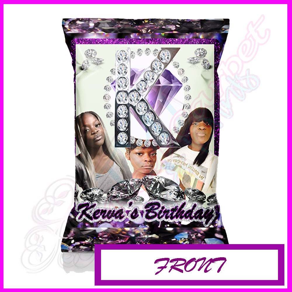 21st Birthday Chip Bag  Savage Girl Bag Custom Chipbag Purple Chipbag Pretty Bags Cute Bags