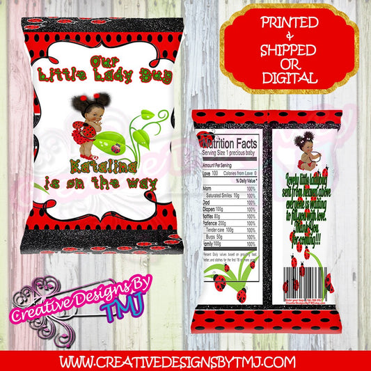 LADYBUG BABYSHOWER Ladybug Favors  Ladybug Bags Ladybug Invitation Ladybug Digital Ladybug Chip Bag Filter Digital Custom Chip