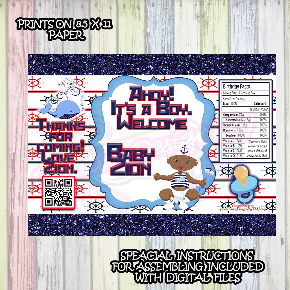 Nautical Chip Bag Nautical Baby Shower Chip Bags Nautical Party Favor Nautical Party Favor Nautical Birthday Party Chip Bag Nautical Favors