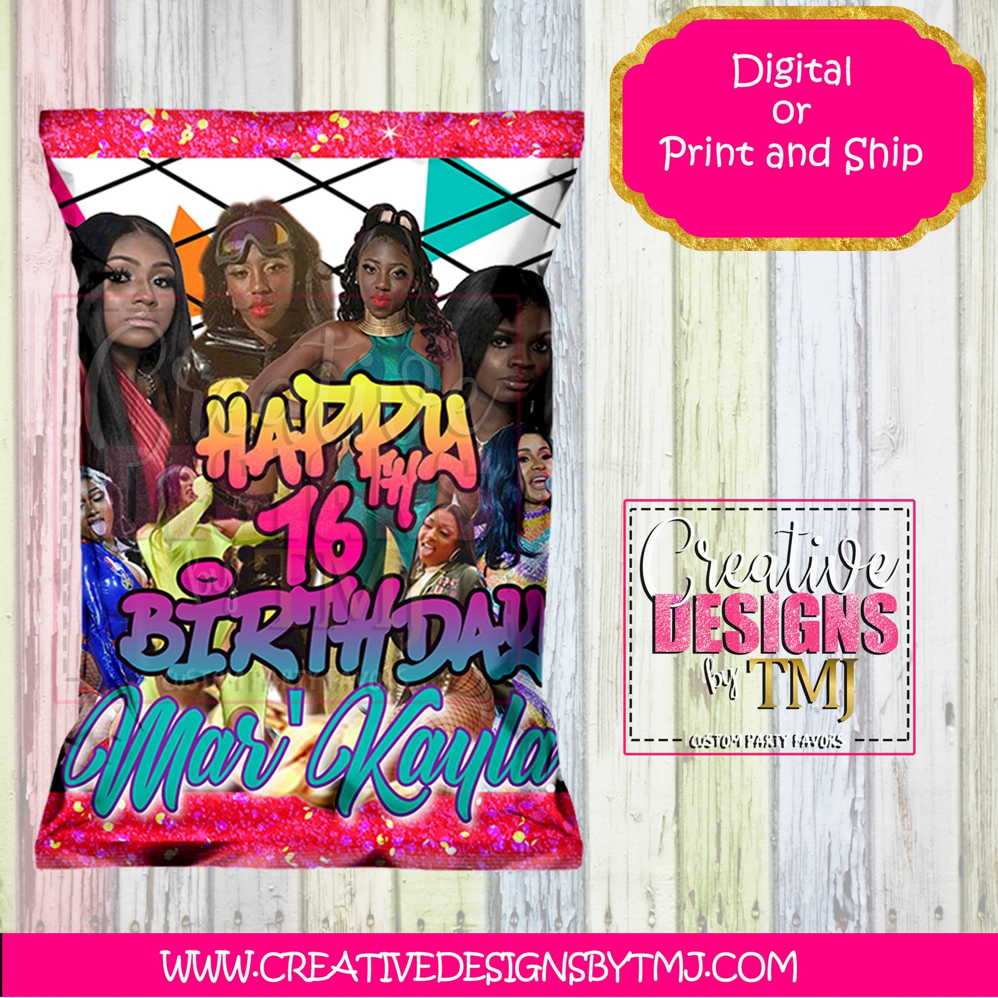 Hip Hop Chip Bag HipHop Chip Bags Hip Hop Party Favor Rapper Favor City Girls Megan Thee Stallion Birthday Hip Hop Baby Shower favor