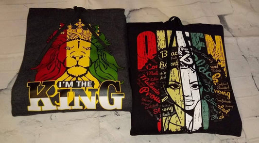 BLACK KING and QUEEN T-Shirt Couples Shirt Family Shirt King Shirt Queen Shirt Lion Shirt Queen & King Shirt I am the King Shirt Black Queen