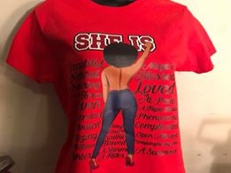 SHE IS T-Shirt African American Woman T-Shirt Black Woman T-Shirt Black Lady Shirt Shirt Woman in Jeans shirt Quote Shirt Black Girl Magic