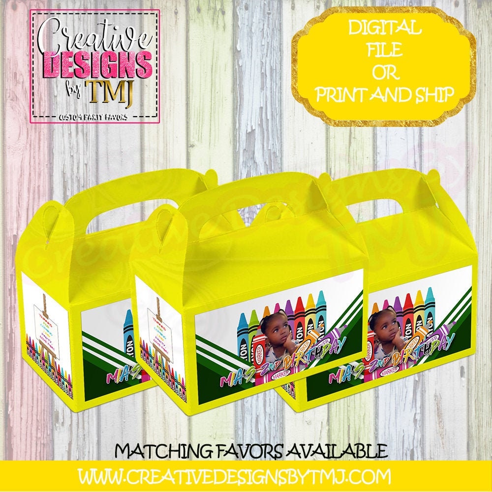 CRAYON PARTY FAVORS Crayon Party Chip Bag Favors Crayon Favors Crayon Party Kool Aid Jammers Crayon Party Chip Bag Labels Juice Fruit Snacks