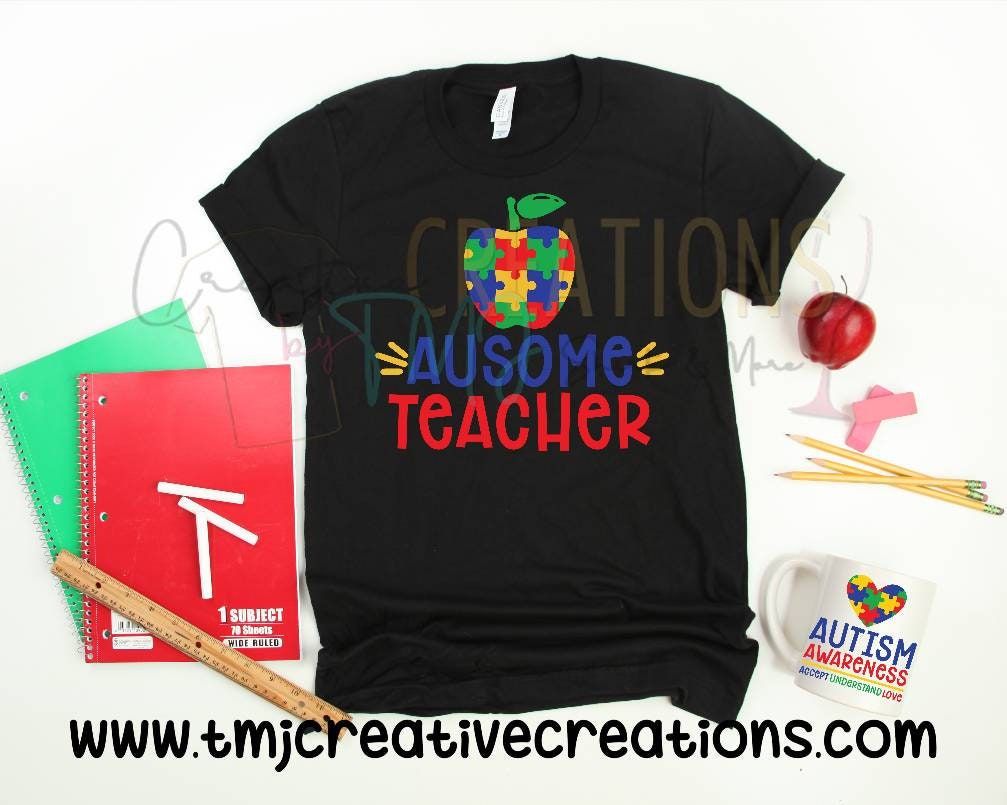 Ausome Teacher Shirt Autism Teacher Shirt AUTISM AWARENESS Shirt On The Spectrum Shirt Autism Gift tee Autism Asd Awareness Shirt Autism Tee