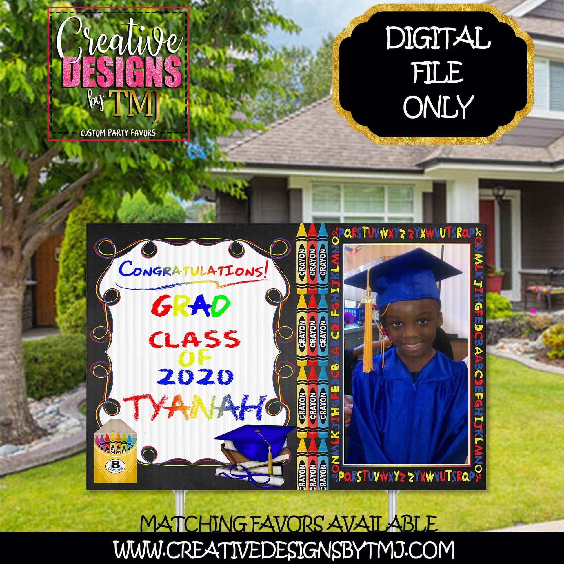 KIDS GRADUATION LAWN Sign Pre-K Graduation Sign  Kids Graduation Sign Primary Color Graduation Sign Class of 2020 Graduate Sign 2020 Grad