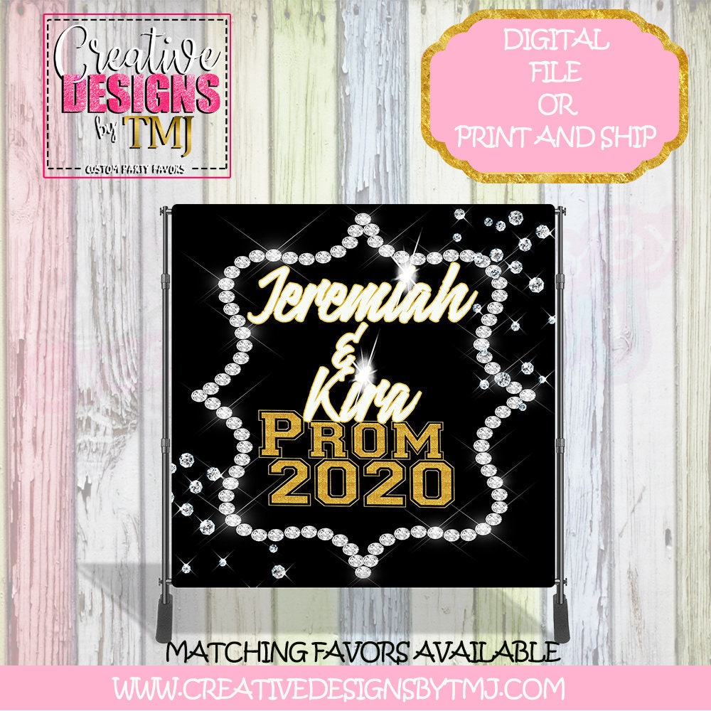 PROM SENDOFF Banner Prom Sendoff Backdrop Customized Prom Banner Prom Backdrop Step and Repeat Banner Black Prom Backdrop Banner Name Banner