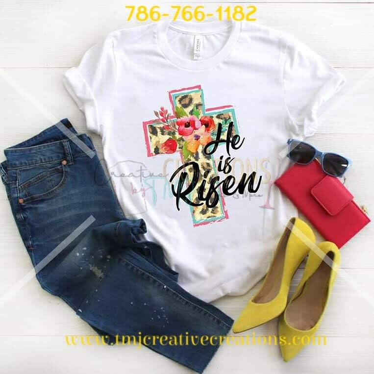HE IS RISEN T-Shirt Easter Shirts Resurrection Day Shirts He is Risen Shirt Woman Floral Shirt Church Shirts Christian Shirts Godly Shirts